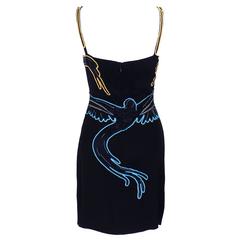 2000s Lanvin Body Con Dress with Winged Motif