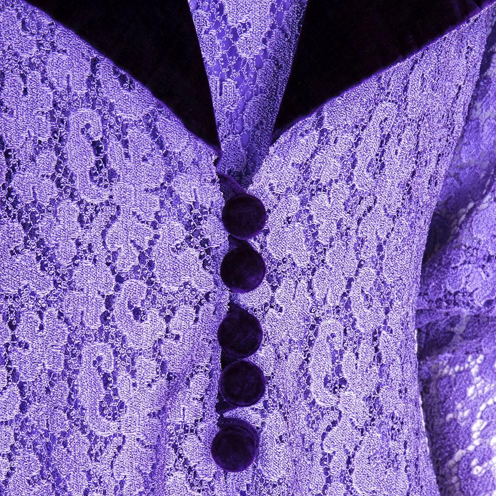 1930s Lilac Lace Gown with Matching Jacket In Excellent Condition For Sale In Los Angeles, CA
