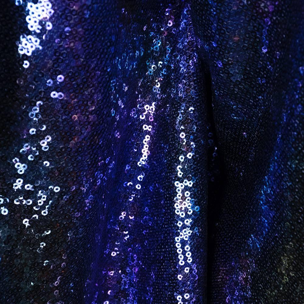 Unlabelled 1990s One Shoulder Rainbow Sequin Cocktail Dress In Excellent Condition For Sale In Los Angeles, CA