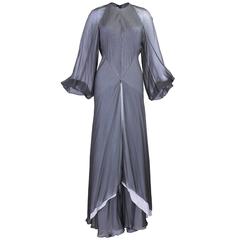1970s Stavropoulos Grey Chiffon Jumpsuit