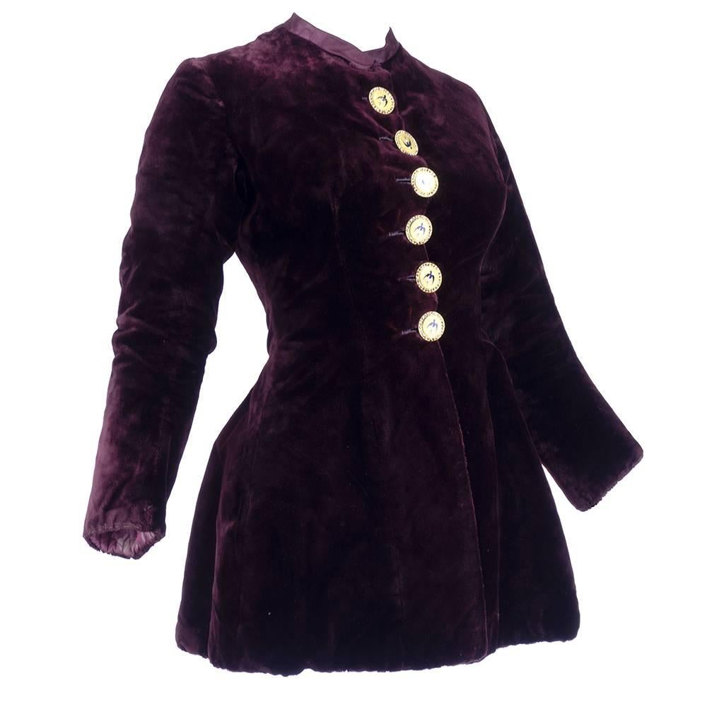 Victorian Heavy Burgundy Velvet Jacket