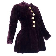 Antique Victorian Heavy Burgundy Velvet Jacket