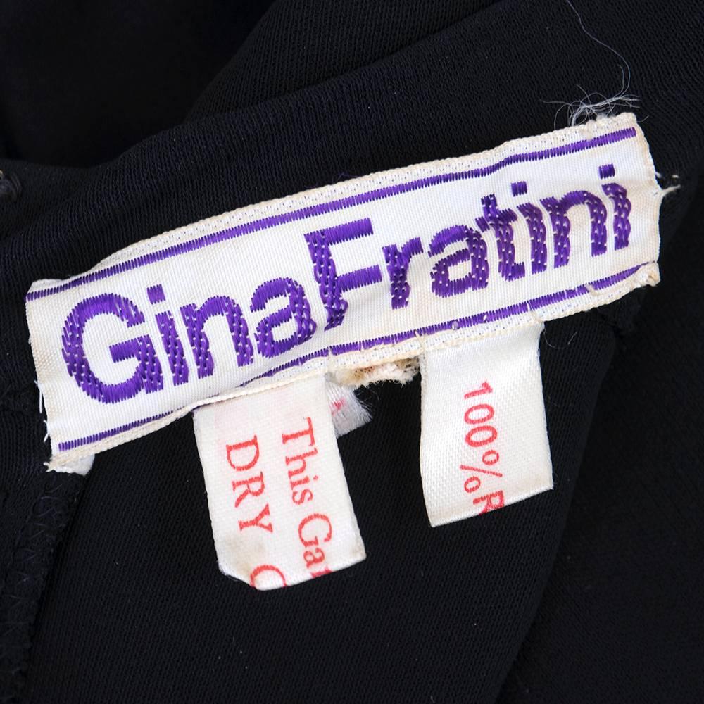 Women's  Gina Fratini 1970s Black Jersey Mini Dress For Sale