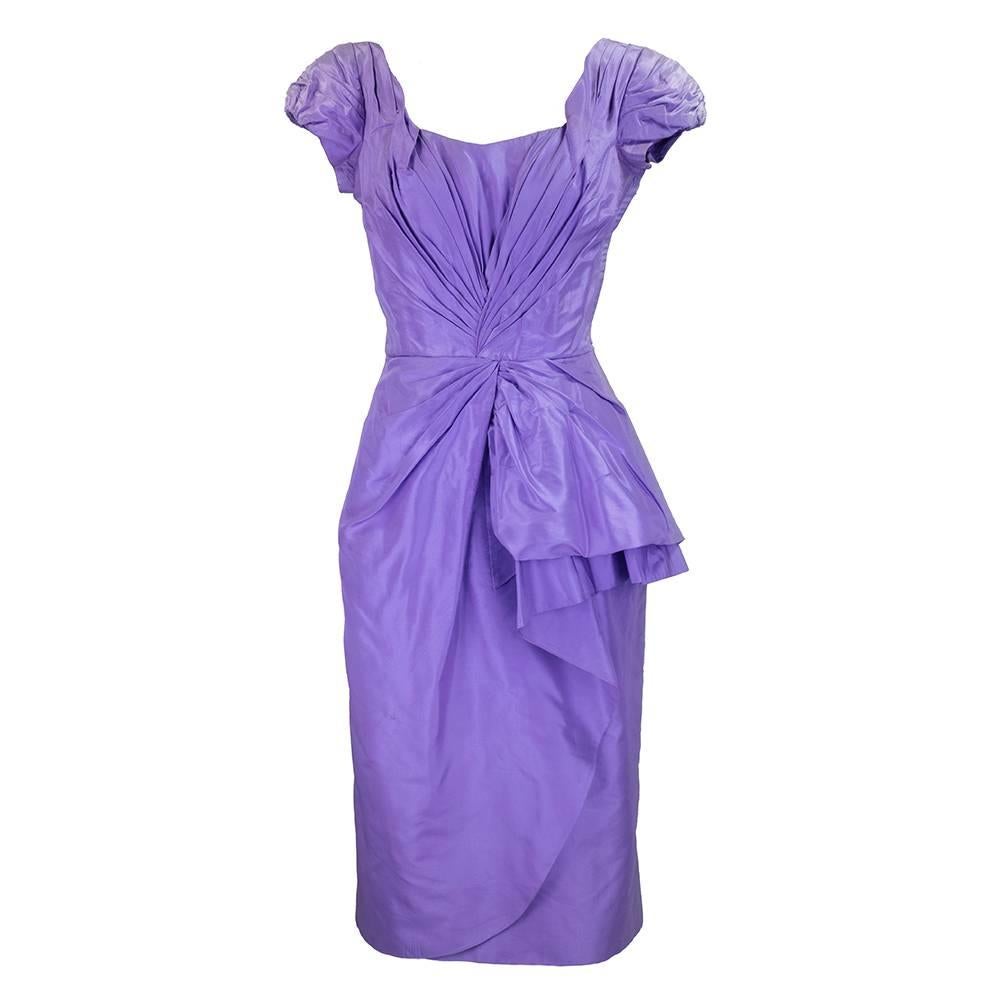 1950s Ceil Chapman Lilac Wiggle Dress