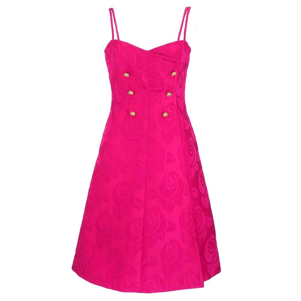 Red Chanel Early Couture Dress and Coat Ensemble For Sale