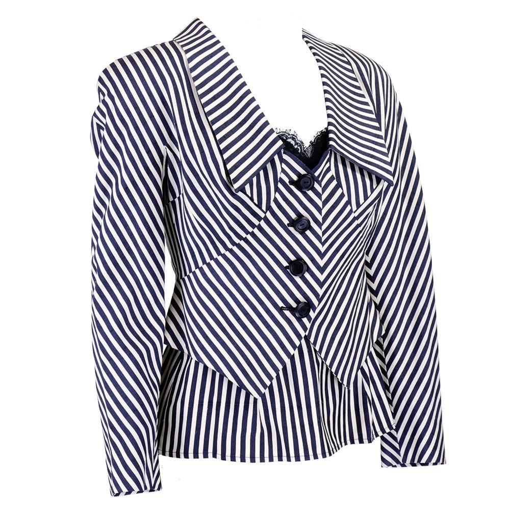 Valentino 1990s Matching Striped Jacket/Camisole In Excellent Condition In Los Angeles, CA