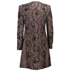 Oscar de la Renta 1980s Brown Beaded Evening Coat