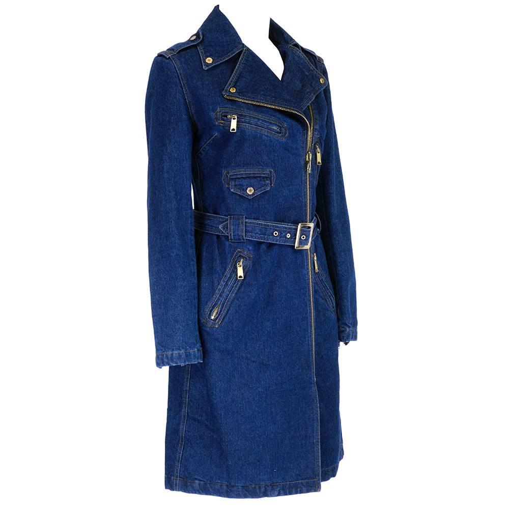 D&G Dolce and Gabbana 2000s Denim Trench Coat