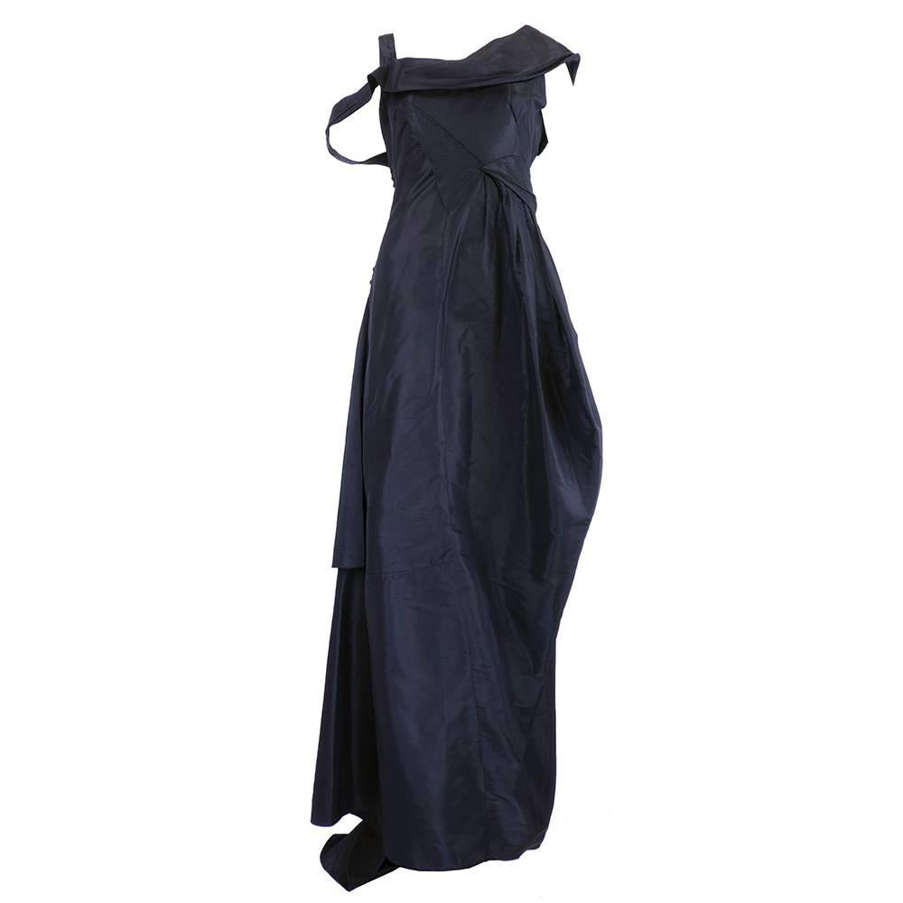 John Galliano Dramatic Black Gown For Sale