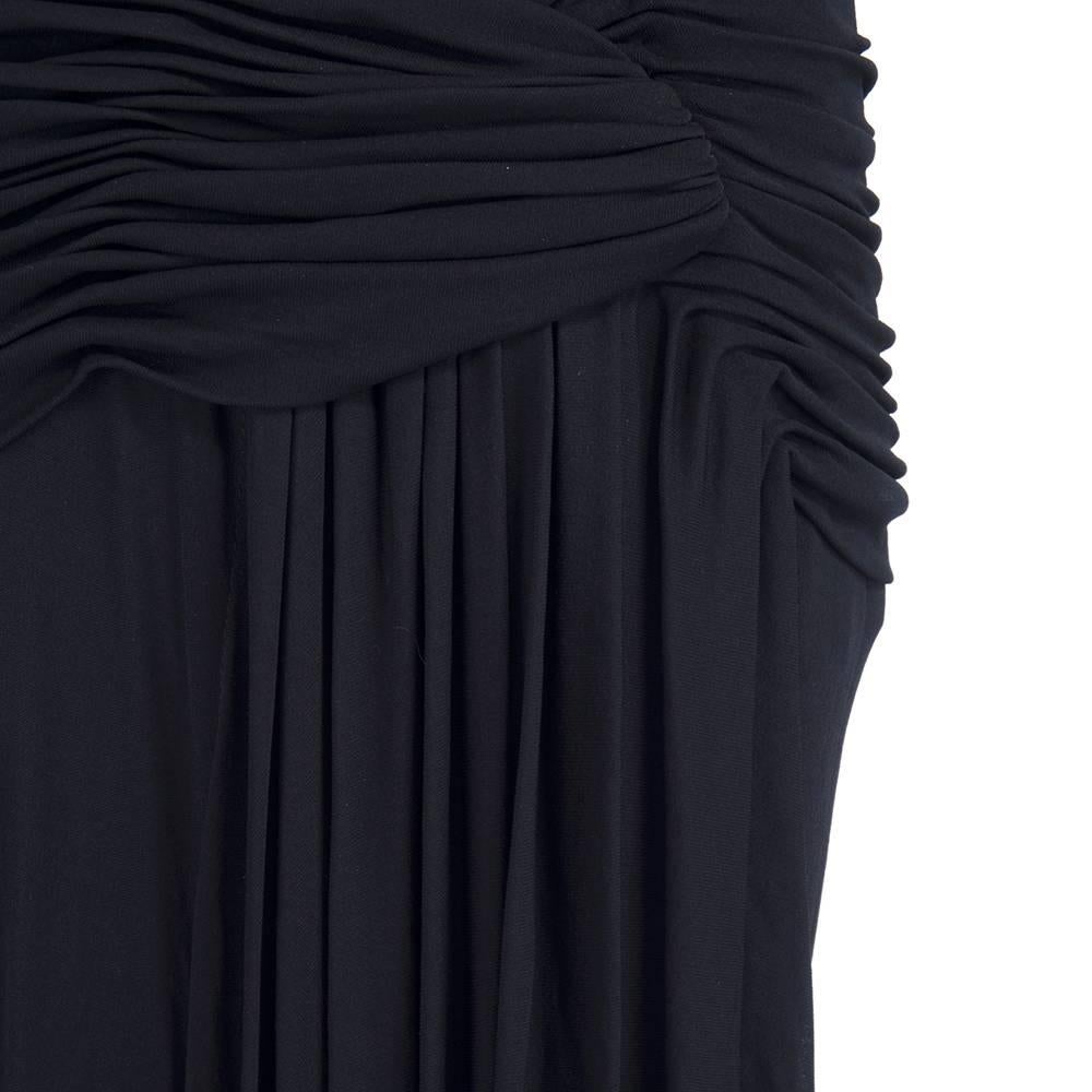 Women's 1980s Vicky Tiel Black Jersey Evening Gown
