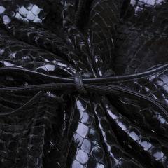 Carlos Falchi 1980s BlackSnakeskin Slouch Bag