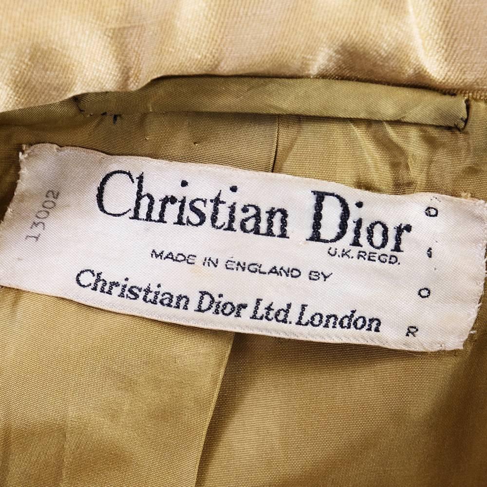 Christian Dior London Made 1950s Coat in Gold For Sale 2