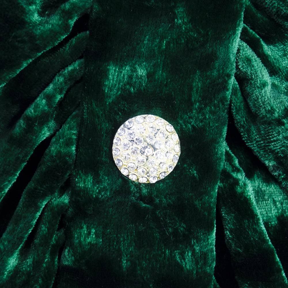 Christian Dior Couture 1980s Green Velvet Cocktail Dress 1