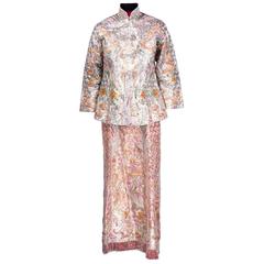 Asian Solid Couched Multi-Color Embroidered Ensemble