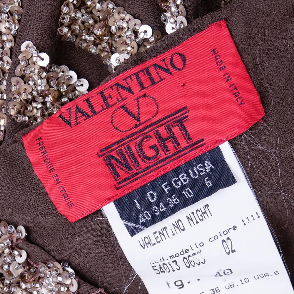 Valentino 1990s Brown Silk Sequin Slip Dress In Excellent Condition In Los Angeles, CA