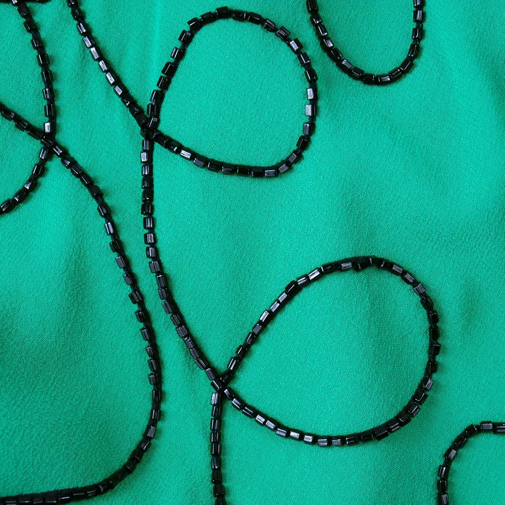 Fabrice 1980s Green Beaded Halter Gown 4