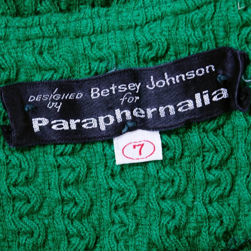 Betsey Johnson for Paraphernalia 1960s Green Knit Dress 1