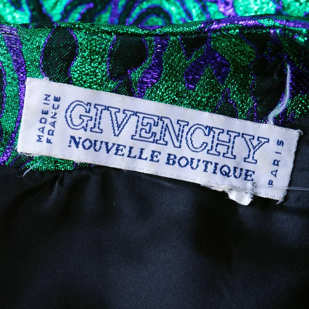 Women's Givenchy 1980s Green Metallic Jacquard Mini