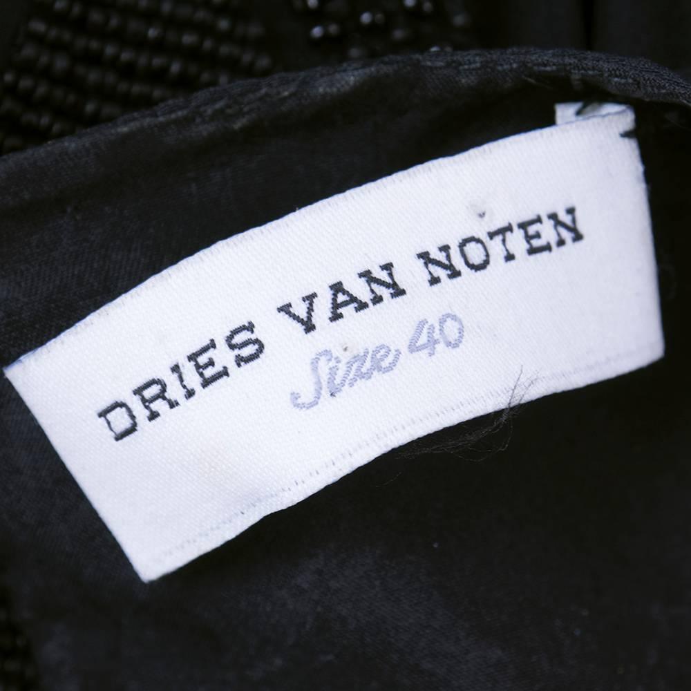 Women's Dries Van Noten 2000s Black Beaded Cocktail Dress For Sale