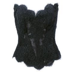 Vicky Tiel 1980s Couture Lace Bustier and Jacket