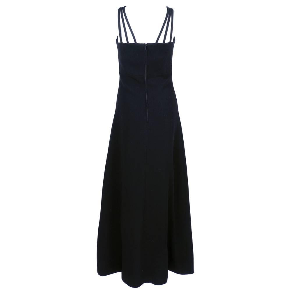 Louis Feraud 1960s Black Mod Gown In Excellent Condition For Sale In Los Angeles, CA