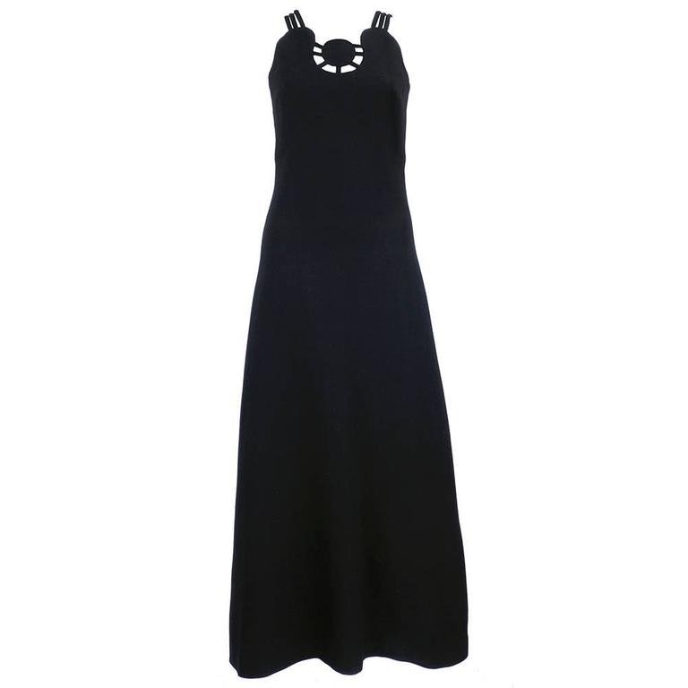 Louis Feraud 1960s Black Mod Gown For Sale at 1stDibs