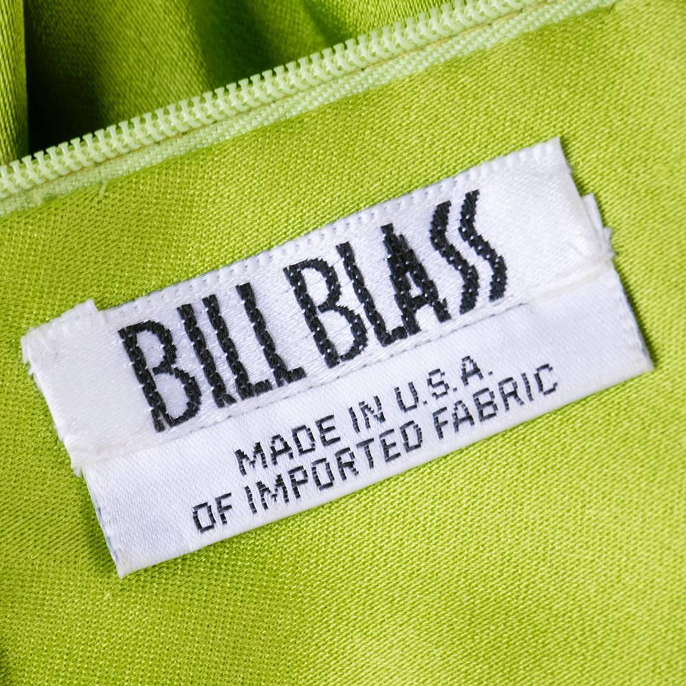 Bill Blass 1990s Chartreuse Baby Doll Cocktail with Embellished Lace In Excellent Condition For Sale In Los Angeles, CA