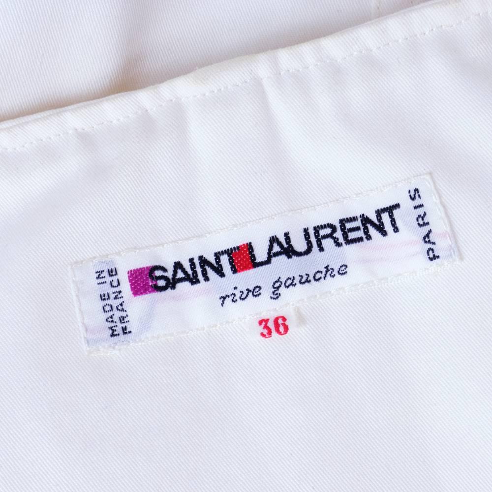 Gray Saint Laurent Rive Gauche 1970s Peasant Blouse For Sale