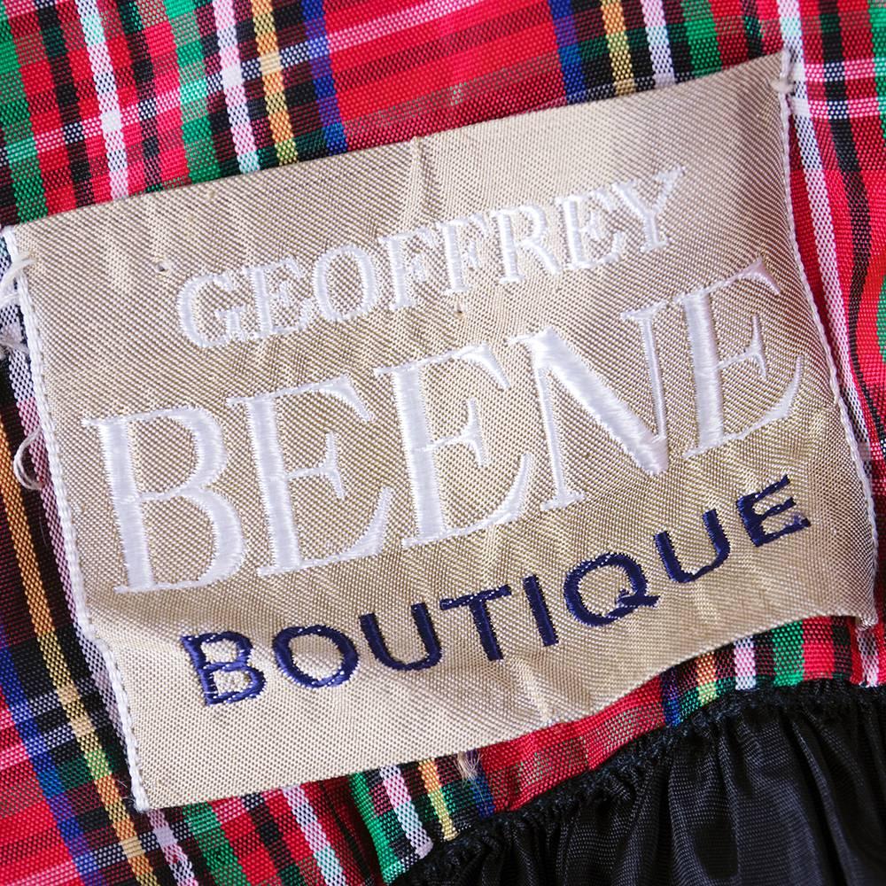 Women's Geoffrey Beene Boutique Plaid Gown with Black Lace Overlay For Sale