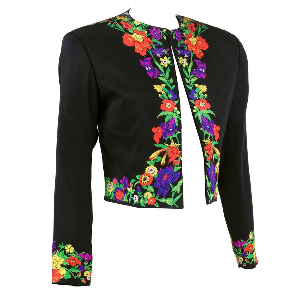 Gianni Versace Couture Lifetime Black Cropped Jacket For Sale