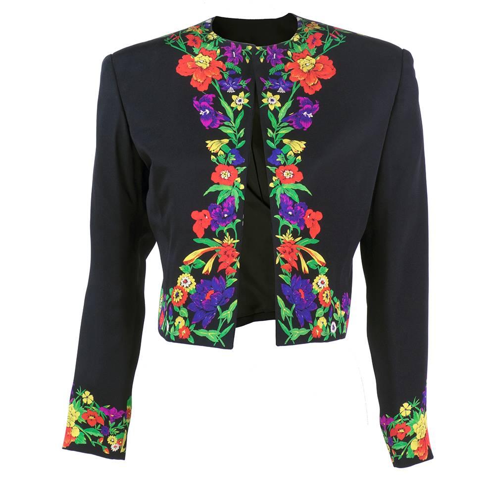 Gianni Versace Couture Lifetime Black Cropped Jacket In Excellent Condition For Sale In Los Angeles, CA