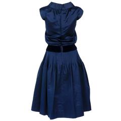 Christian Dior-New York Blue Peau de Soie Dress