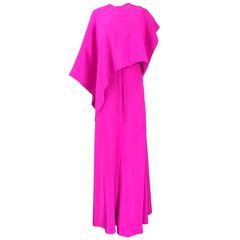 Gres 70s Magenta Gown with Matching Wrap (robe magenta avec écharpe assortie)