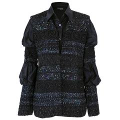 Callaghan 90s Black Beaded Blouse with Vest