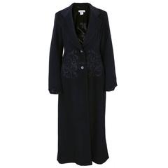 Retro Dries Van Noten 90s Black Wool Coat