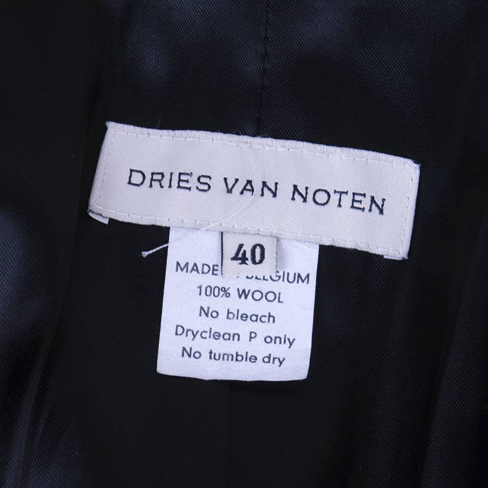 Women's Dries Van Noten 90s Black Wool Coat For Sale