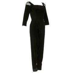 Tina Leser 50s Black Velvet Jumpsuit