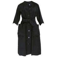 Christian Dior Haute Couture Spring/Summer 1959 Black Silk Faille Coat Dress