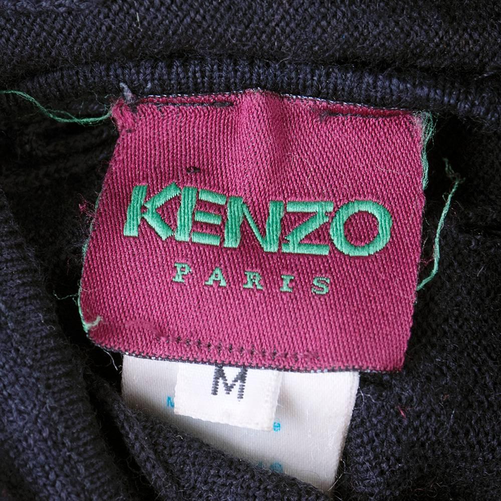 Kenzo 90s Black  Perforated Sweater with Scarf 2