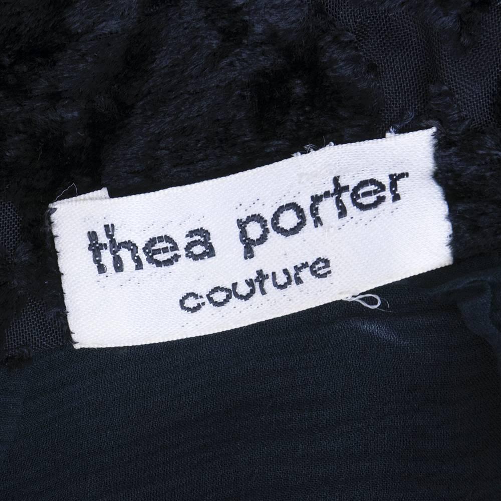 Thea Porter Couture 70s Sheer Black Velvet Pantsuit For Sale 1