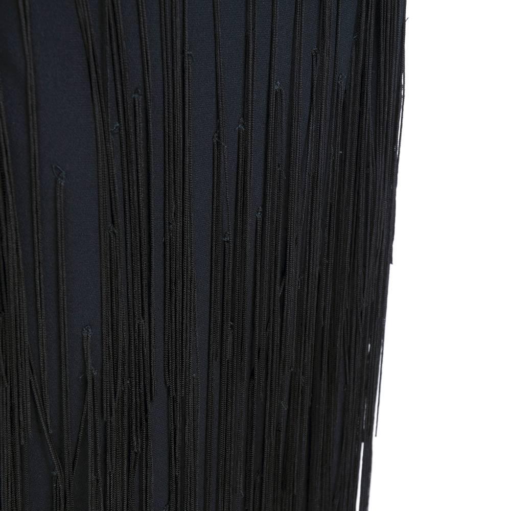 Women's Moschino Couture 90s Long Fringed Black Skirt