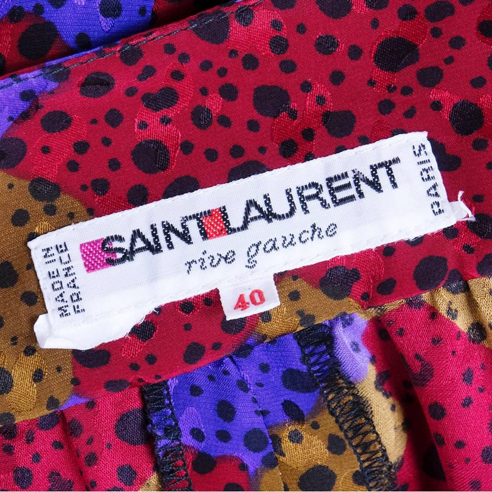 Saint Laurent Rive Gauche 80s Silky Wrap Dress In Excellent Condition In Los Angeles, CA