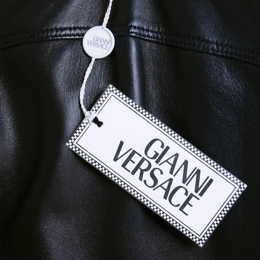 Women's Gianni Versace Black Leather Dress - New with Tags For Sale