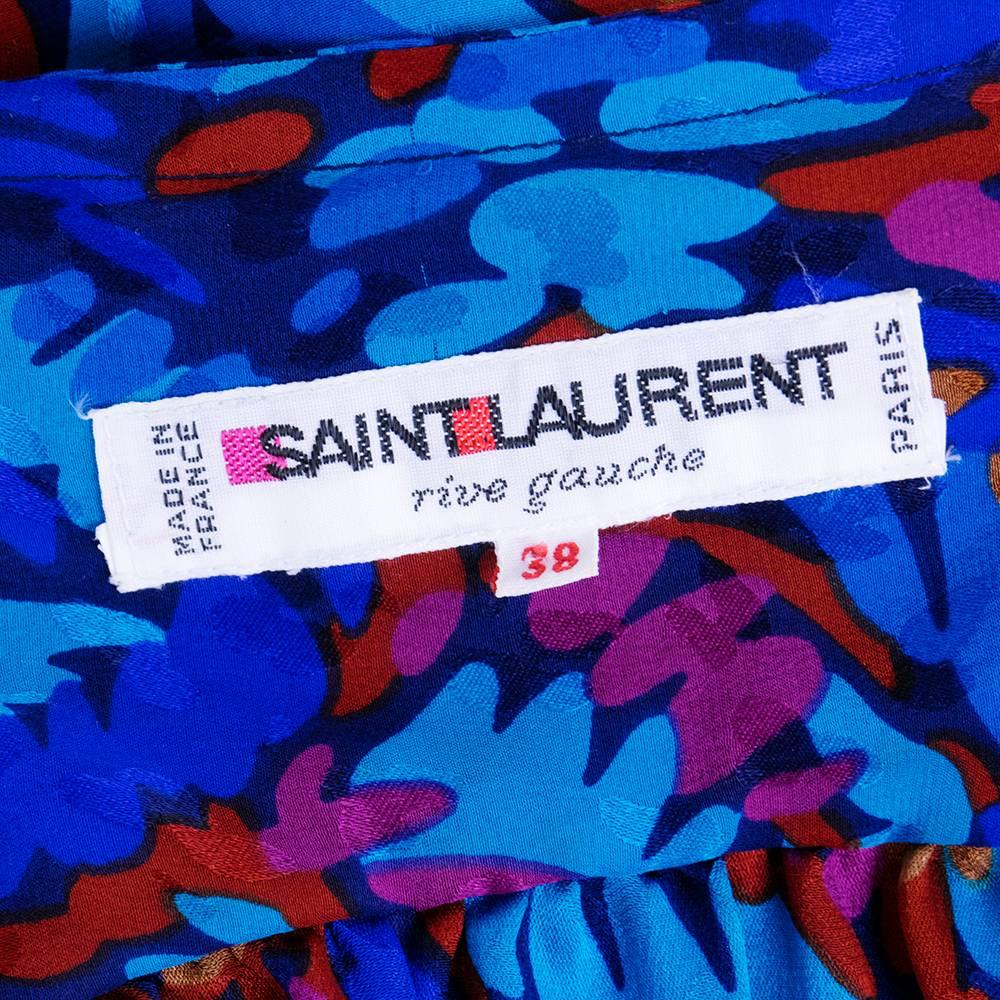 Saint Laurent 80s Blue Silk Shift 3