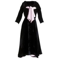 Don Loper 1950s Black Velvet Coat Dress 2