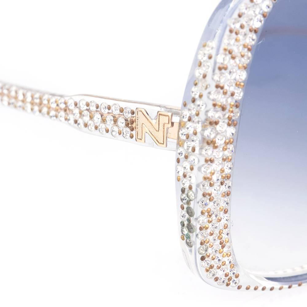 Nina Ricci 70s rhinestone sunglasses In Excellent Condition In Los Angeles, CA