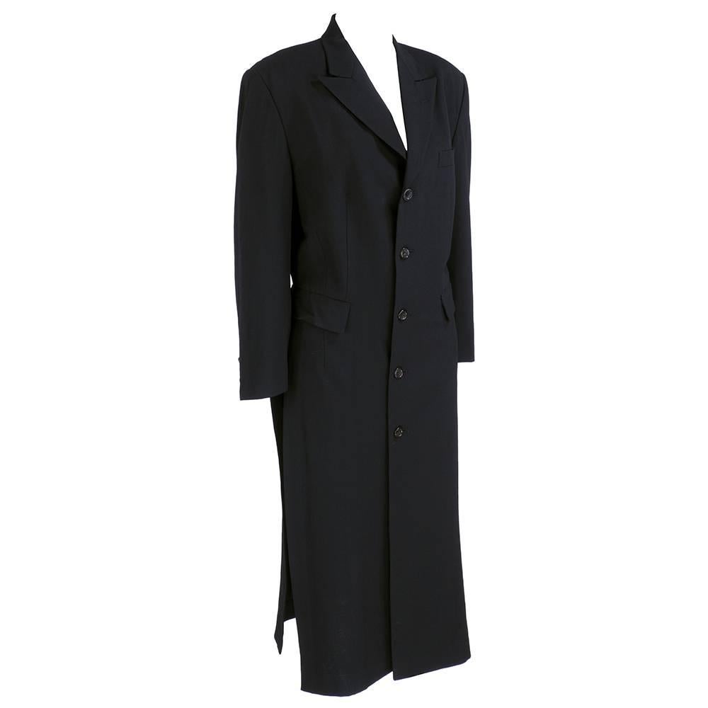 Comme des Garcons 90 Black Lightweight Coat In Excellent Condition For Sale In Los Angeles, CA
