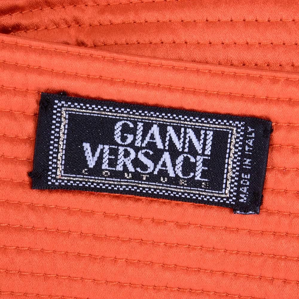 Gianni Versace Couture 90s Black and Orange 2 Piece Gown 1