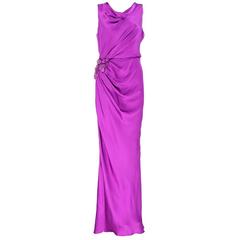 Antique J. Mendel 2000s Fuschia Silk Gown