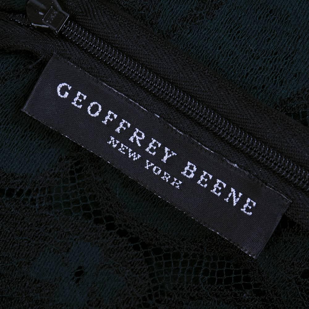 Geoffrey Beene 80s Black and Green Lace Cocktail Dress For Sale 2